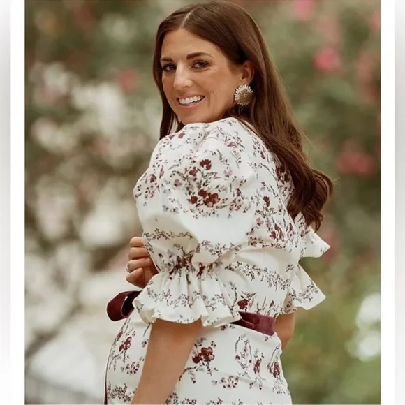 ANTONIO MELANI x NICOLA BATHIE EMILIA FLORAL PRINT DROP WAIST DRESS. - Picture 5 of 14